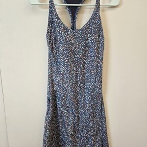 Prana Blue and Multicolor Patterned Backless Dress